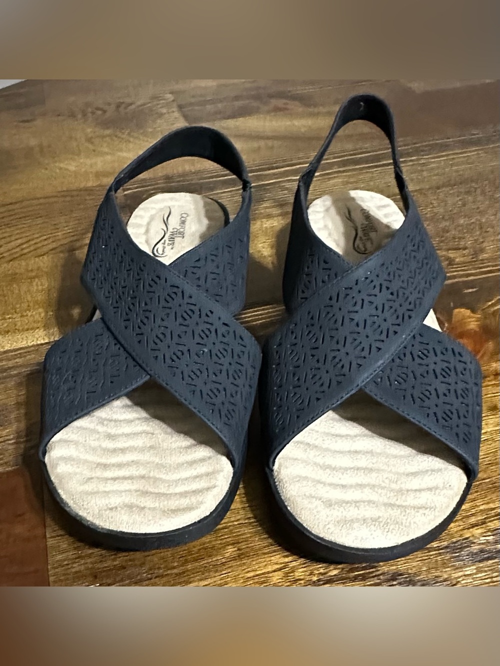 Easy Street Claudia black Crisscross Slingback Sandals. New without box.